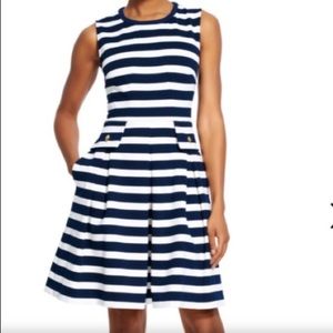 NWT Adrianna Papell Striped Fit & Flare Dress